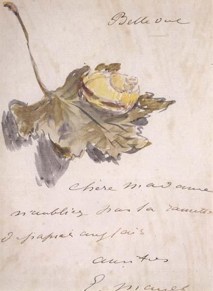 Edouard Manet Lettre avec un escargot sur une feuille (mk40)